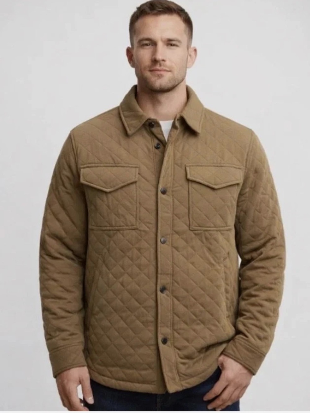 Dakine Quilted Shirt Jacket in Tan